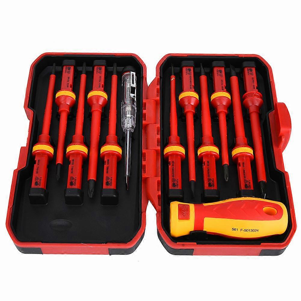 13PCS Screwdriver Set Insulation Plastic Handle Screwdriver Kit Electrician Hand Repair Tool
