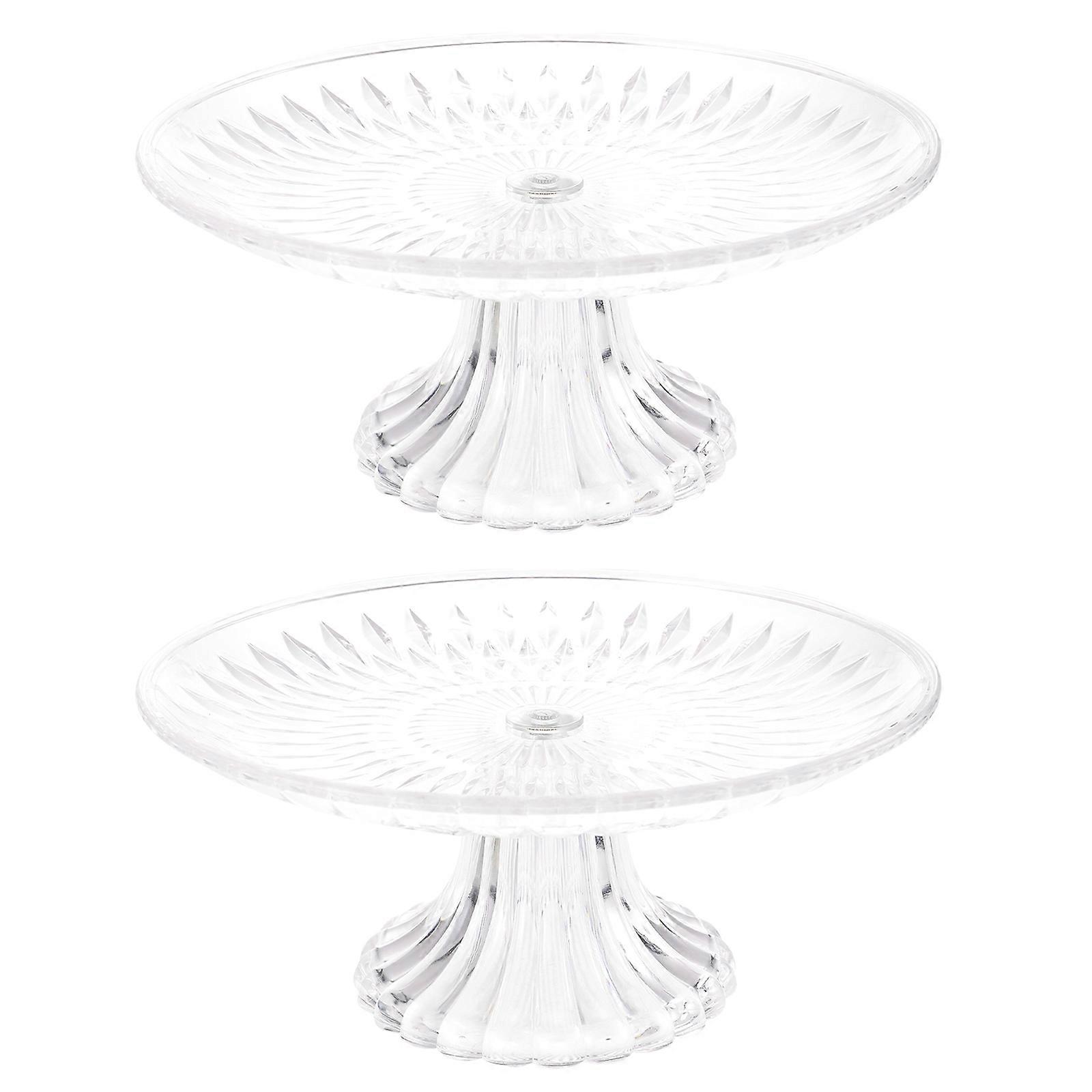 Pastry Display Dessert Showing Tray Home Use Easy to Clean PC Material 7.9×7.9×3.5in 2Pcs