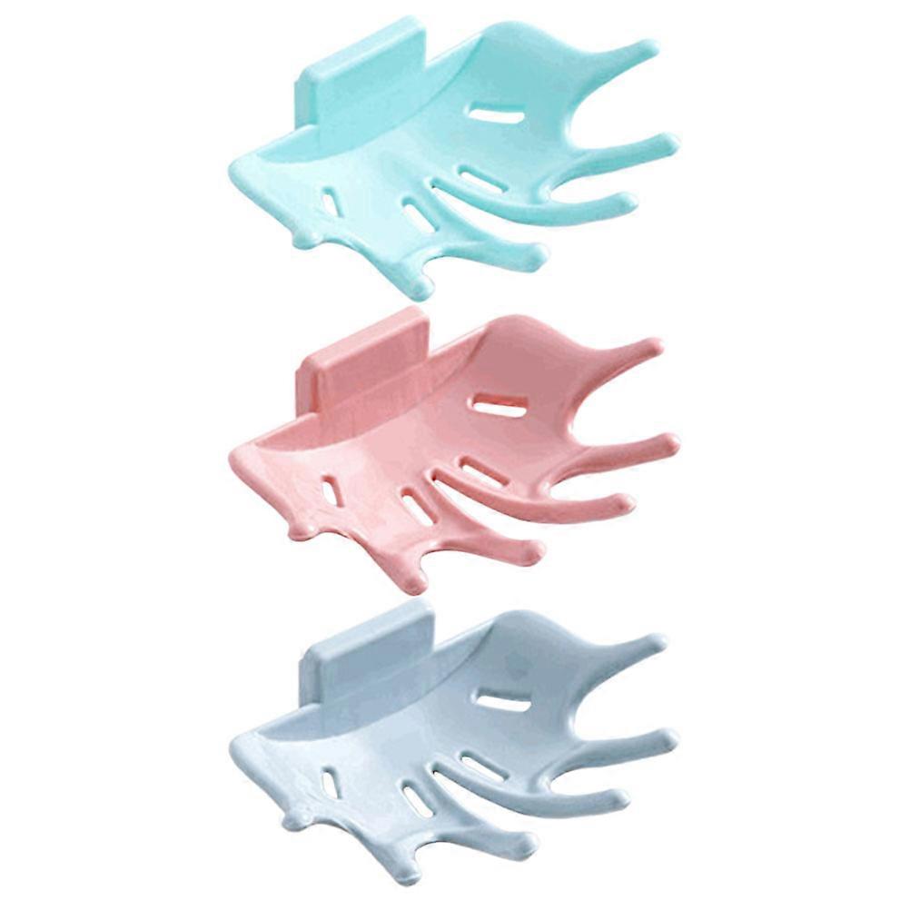 Soap Dish for Bathroom Draining Design Plastic Material 3Pcs