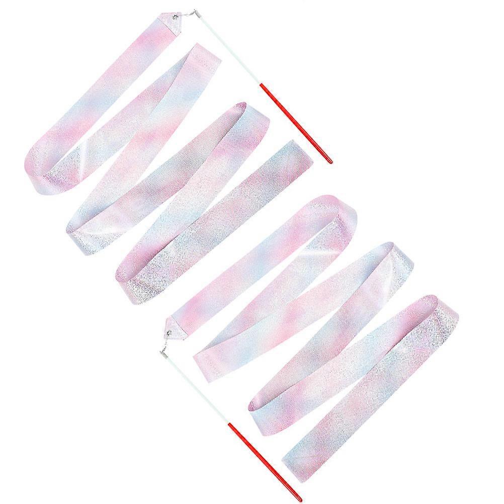 Dancing Ribbon Handheld Ribbon Fitness Gymnastics Ribbon Children 400.00X4.50X0.10cm Performance Enhancement 2Pcs