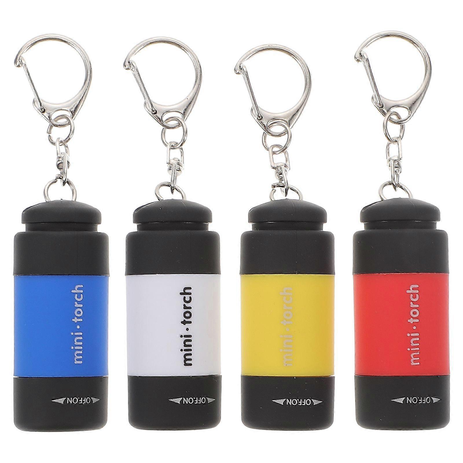 4pcs Mini Keychain LED Flashlight USB Torch Rechargeable Key Ring Flashlights