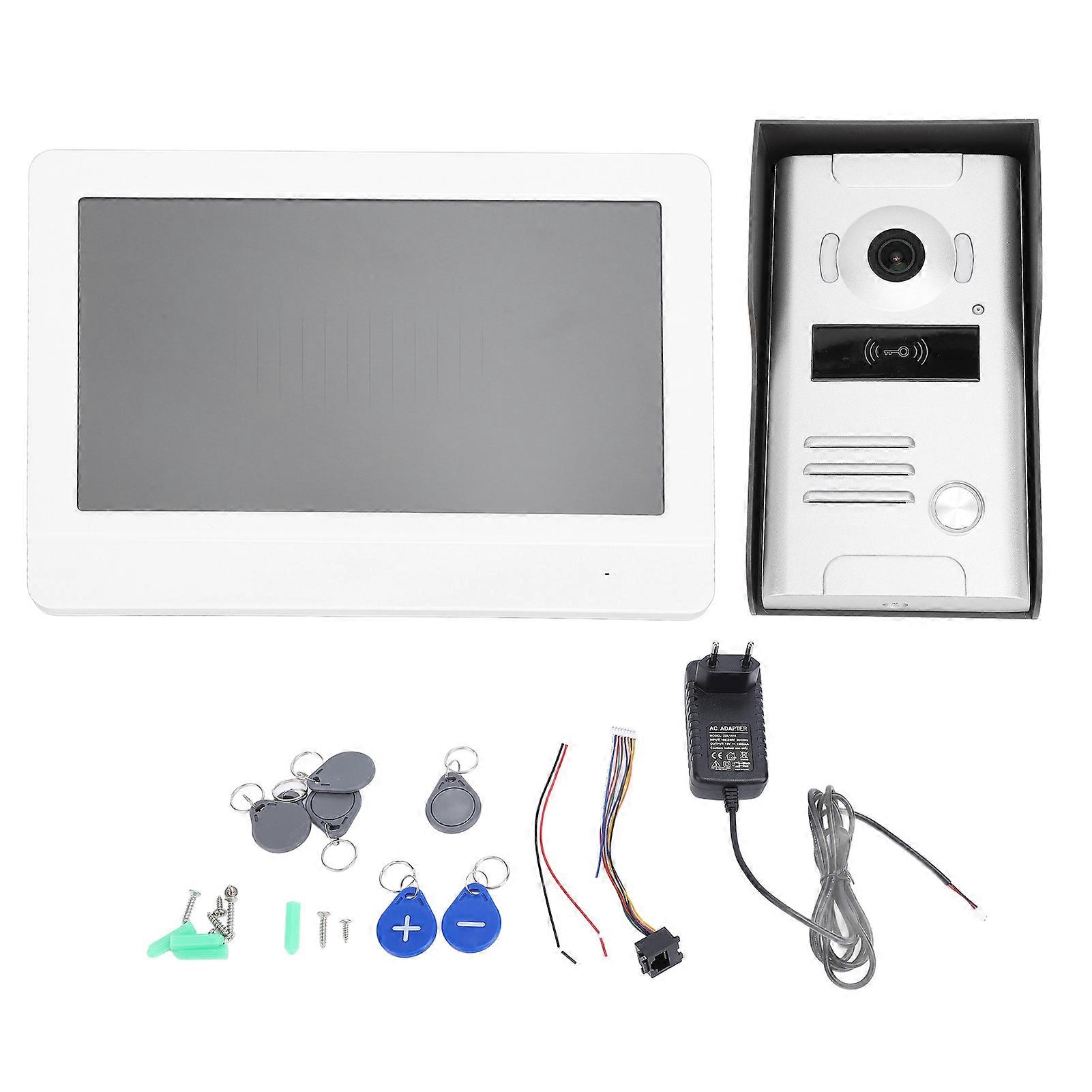 10.1" HD Touch Screen Video Intercom System with Wired Doorbell Camera for EU Homes