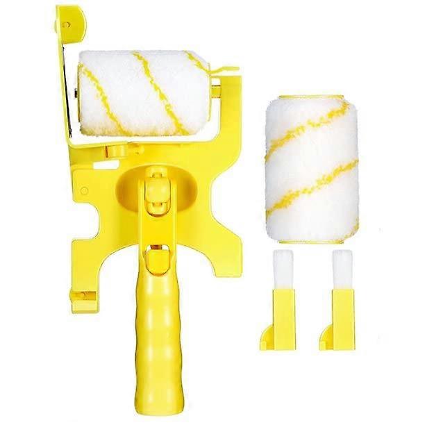 The trimming roller is painted with emulsion paint, and the inner corner wall is painted with a brush.