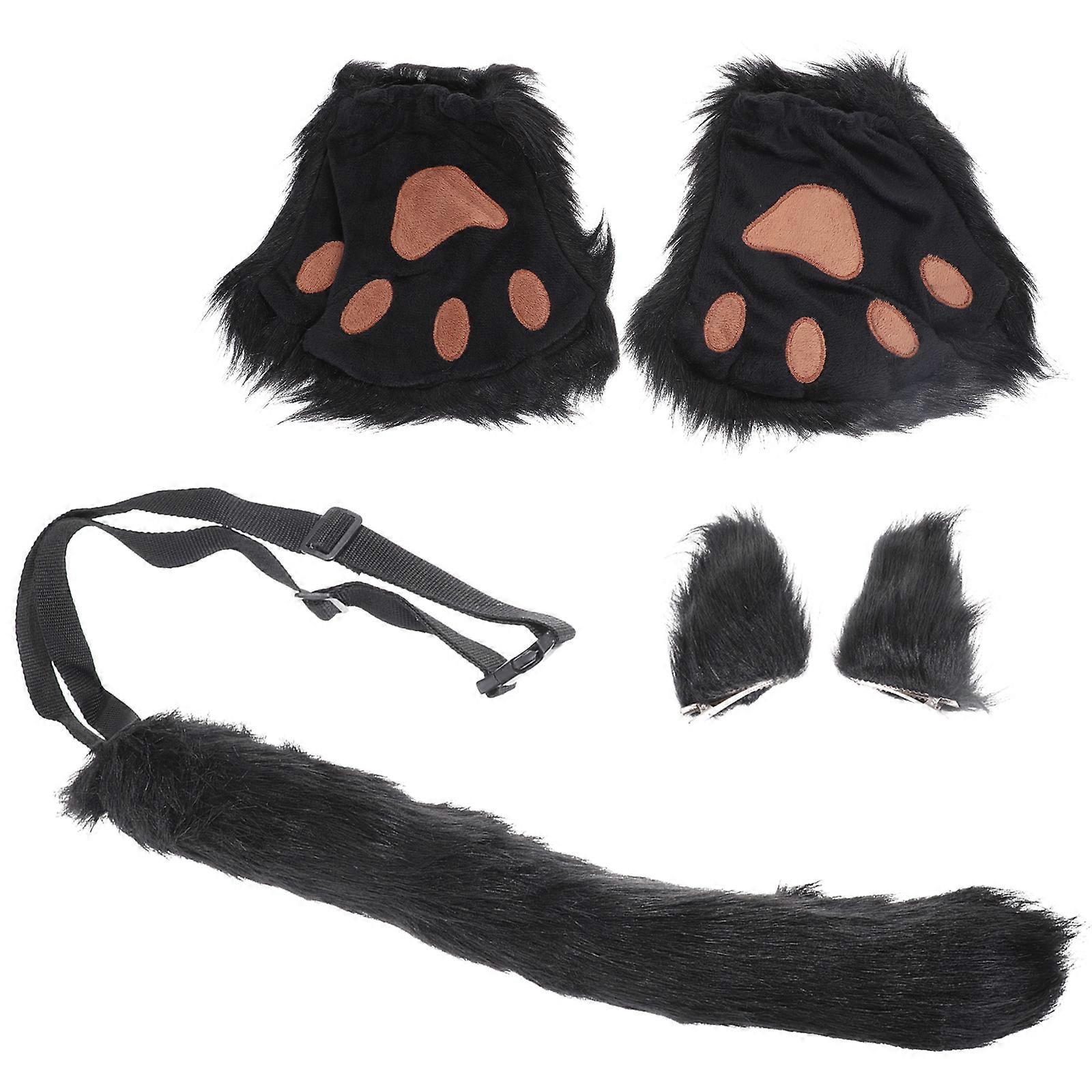It sounds like you're referring to a **Halloween cosplay animal ears, tail, and gloves set**—a fun and lightweight costume accessory perfect for