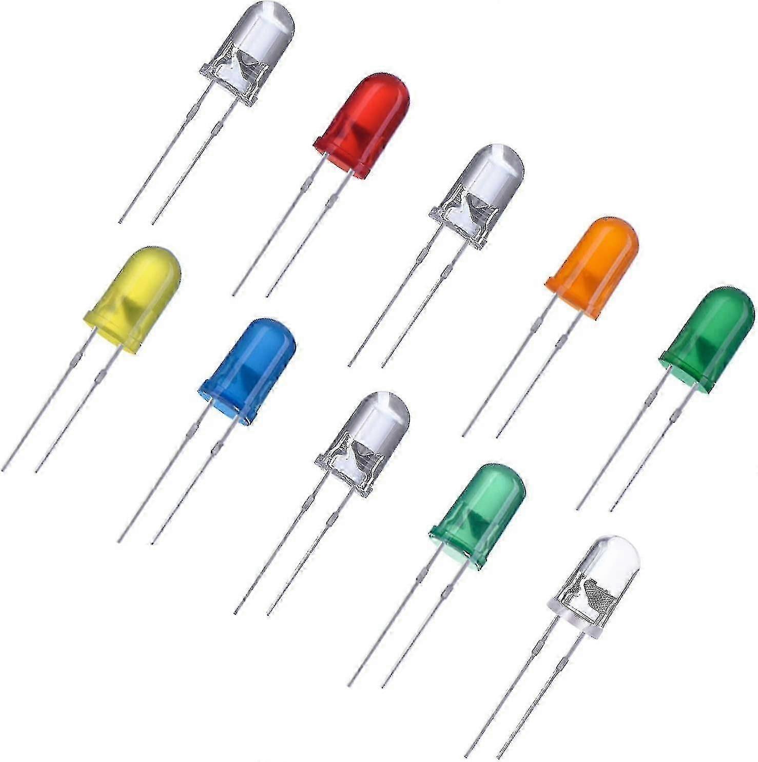 100 Pieces Light Emitting Diodes Led Diode 10 Colors 5 Mm