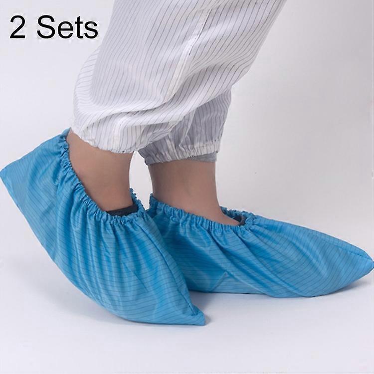 2 Sets Anti-static Striped Shoe Cover, Size:Free Size