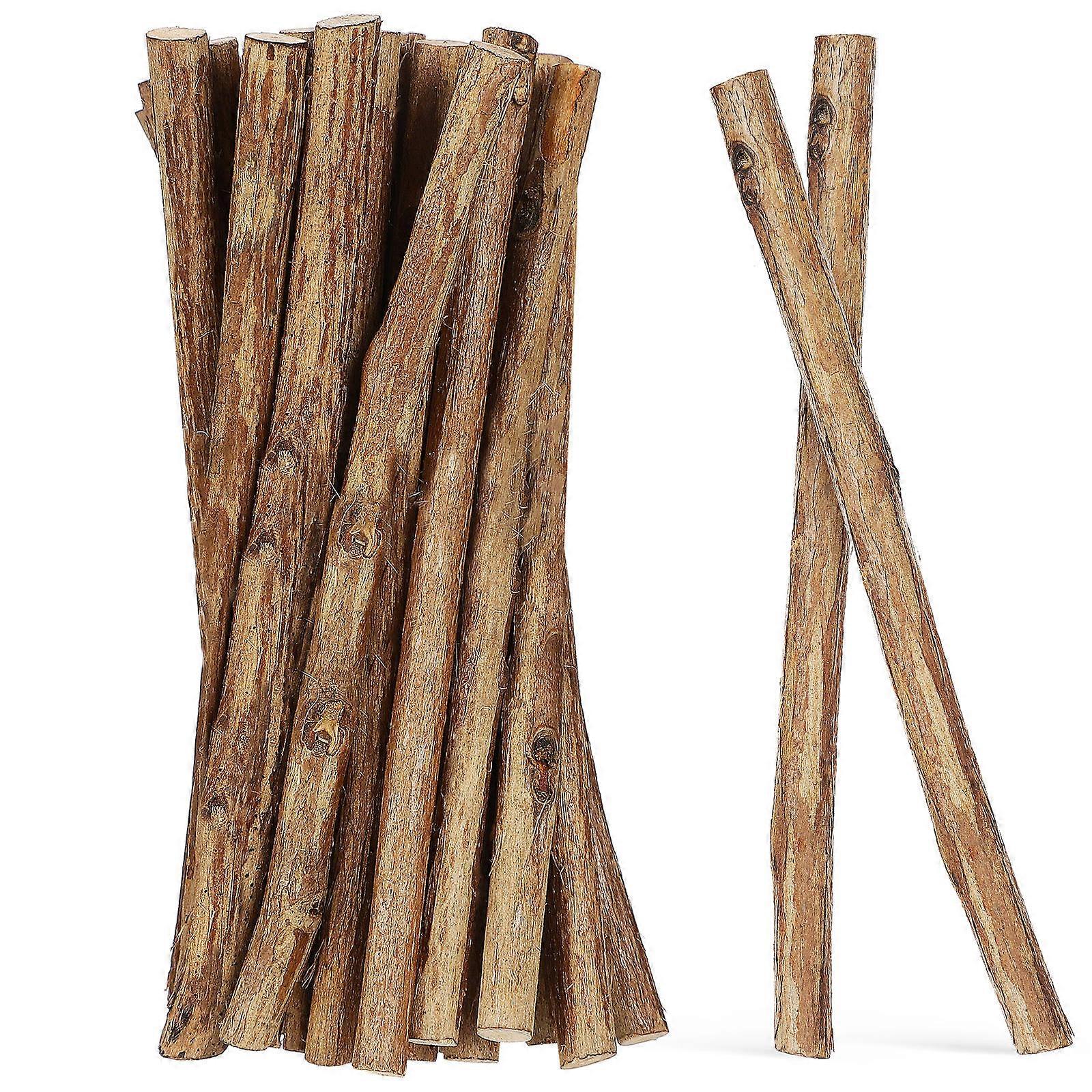 50pcs Natural Wooden Craft Sticks & Twigs for DIY Projects – Rustic Logs & Branches for Home Decor, Holiday Crafts & Creative Art – Smooth Cuts with