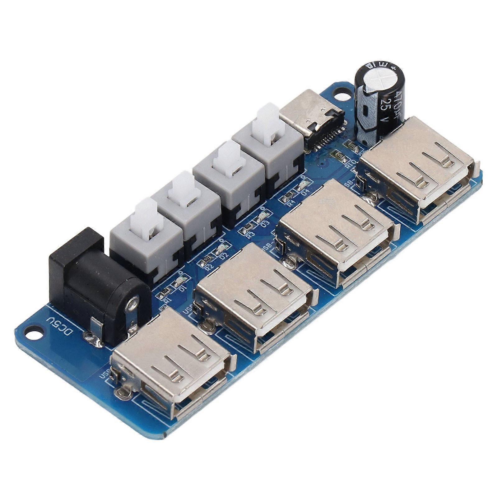 Power Expansion Module Button Control 4 Channel USB Power Splitter Power Module Board 5V 