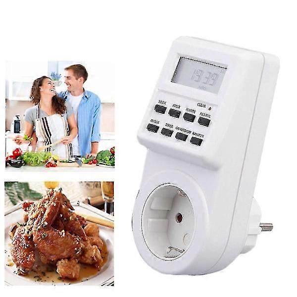 EU Plug Programmable Timer Switch with Clock