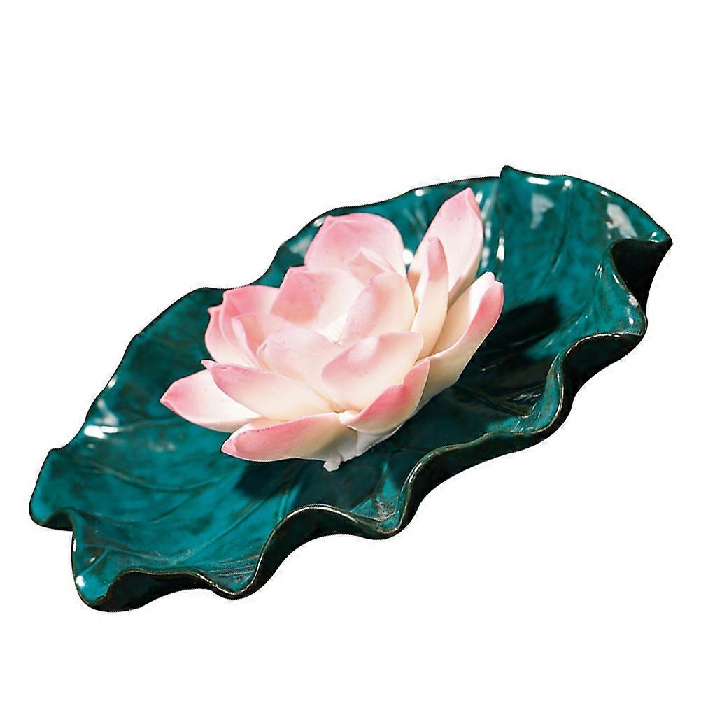 Ceramic Lotus Flower Incense Burner – Decorative Aromatherapy Holder for Sticks & Cones, Lightweight Home Ornament with Vintage Design, Stable Flat
