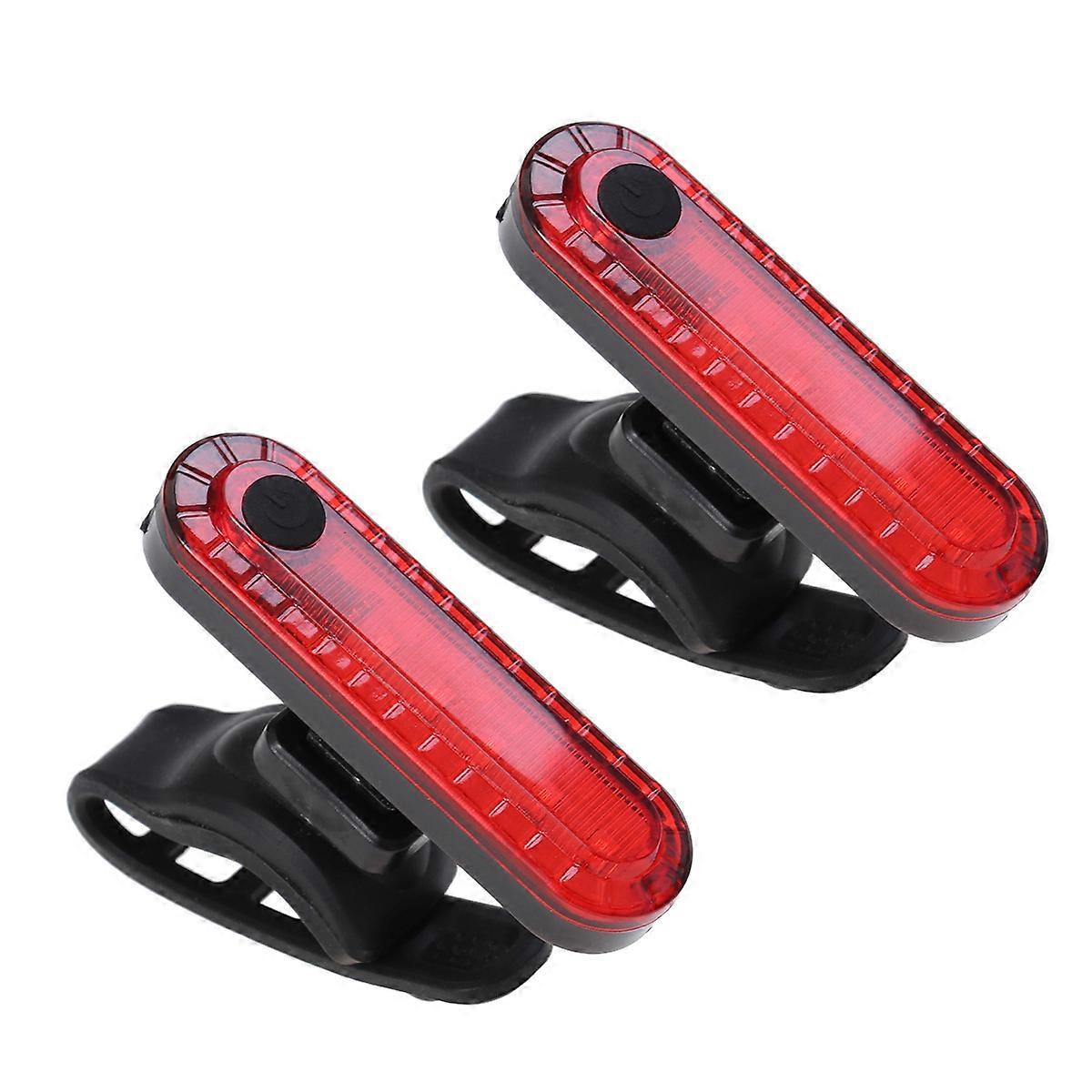 Red USB Charging Safety Taillight for Cycling Waterproof Bicycle Light 7x2x1.5cm 2Pack
