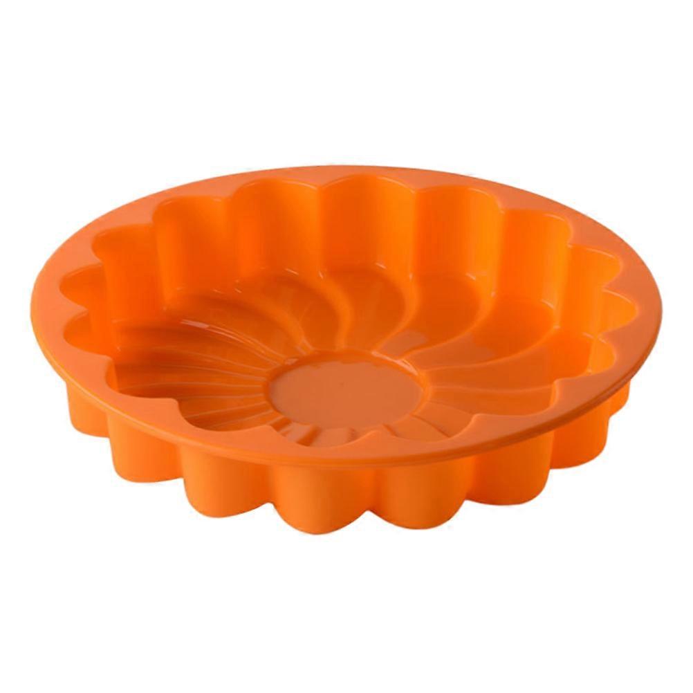 Orange Silicone Cake Pan for Easy Food Release and Cleanup Ideal for Baking Cakes 10 Inch