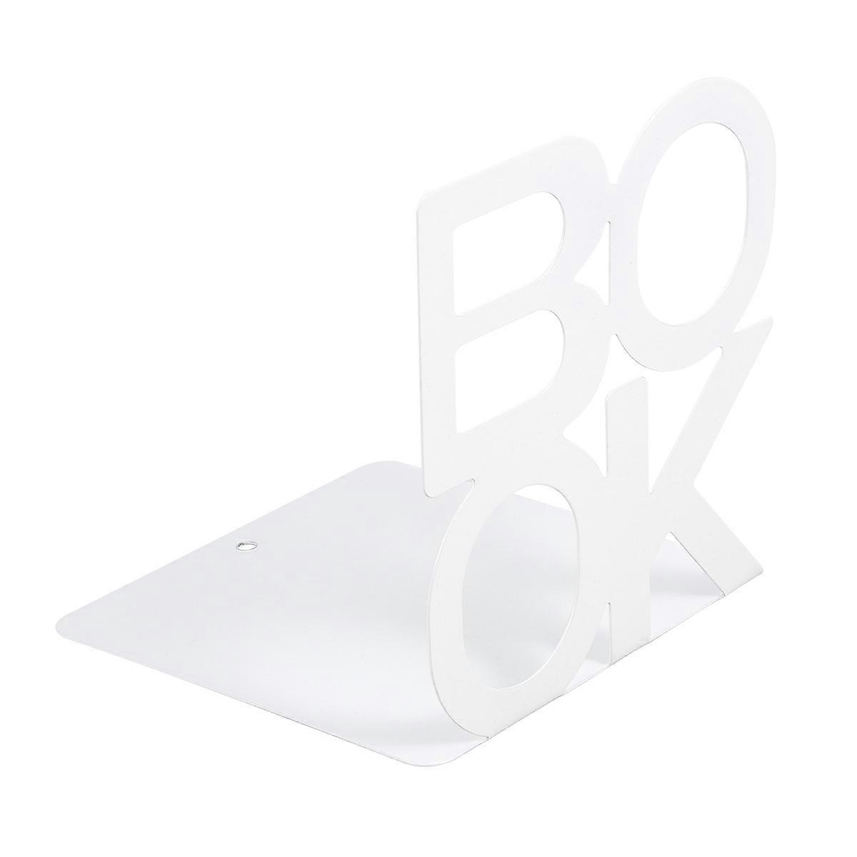 Creative Metal Bookends for Books and Magazines White Color 2 Pcs 140mm