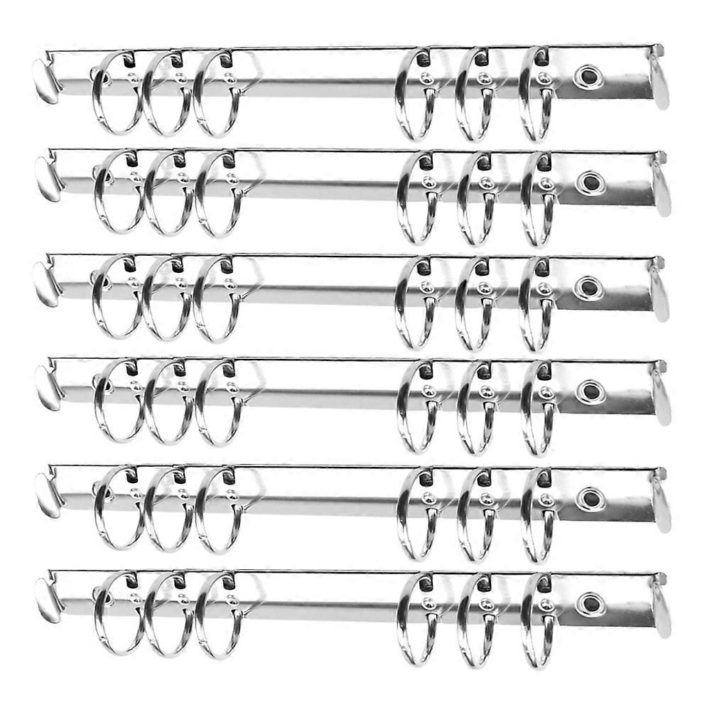 12Pcs Metal Ring Binder for Office Use Silver Color 6-hole A5 2cm