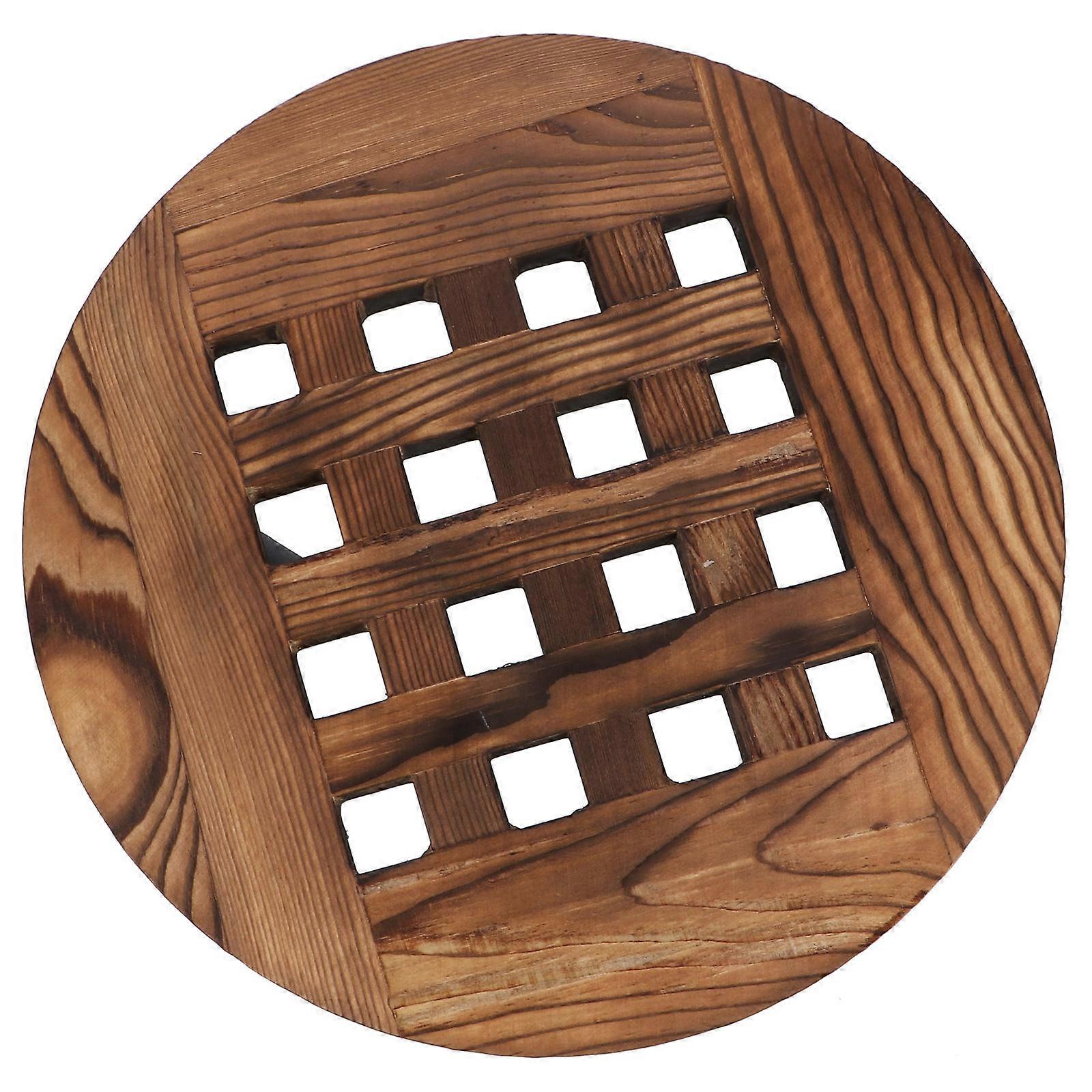 Optimized Title:  
Movable Wooden Flower Pot Tray with Wheels, Thickened Round Base for Easy Plant Relocation, Durable Odor Resistant Design Protects