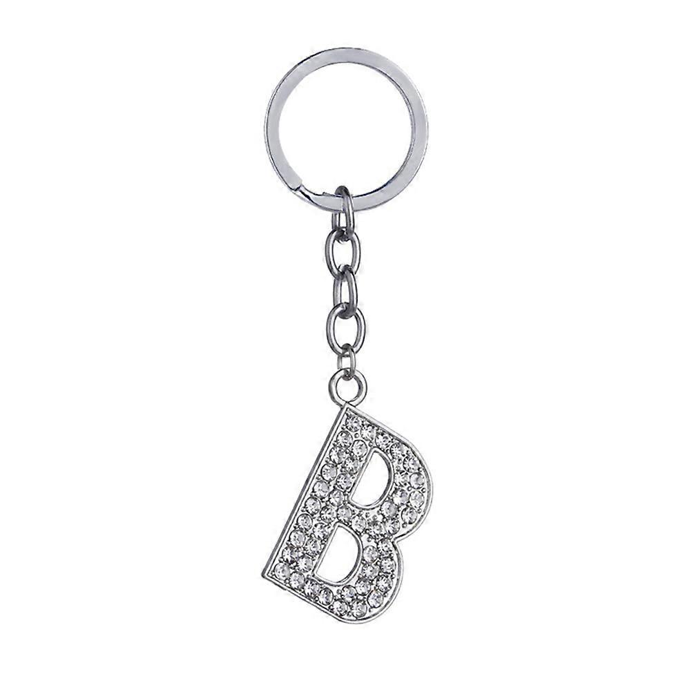 Pendant Key Chain Stylish Alphabet Keychain Silver Color Zinc Alloy Material For Women 1Pack