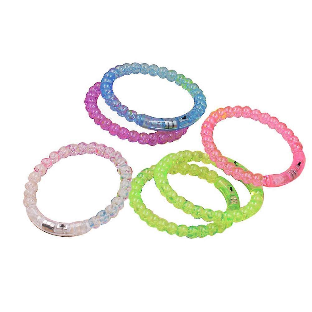 Flashing Wristband Luminous Acrylic Bracelet For Kids Party Toys With Even Lighting Circular Design Assorted Color 12Pcs