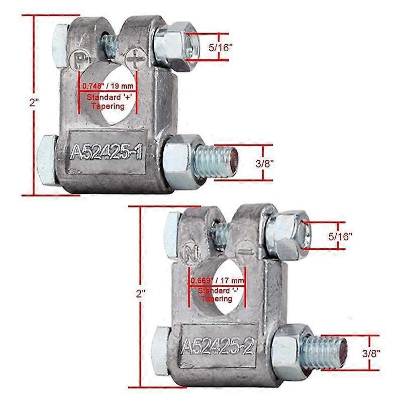 Battery Terminal Negative & Positive with Cover Made of Alloy Kit