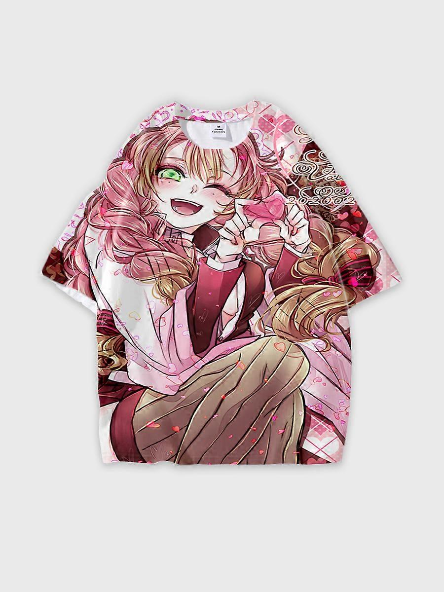 T-shirt round neck Character Pattern loose short sleeve P280