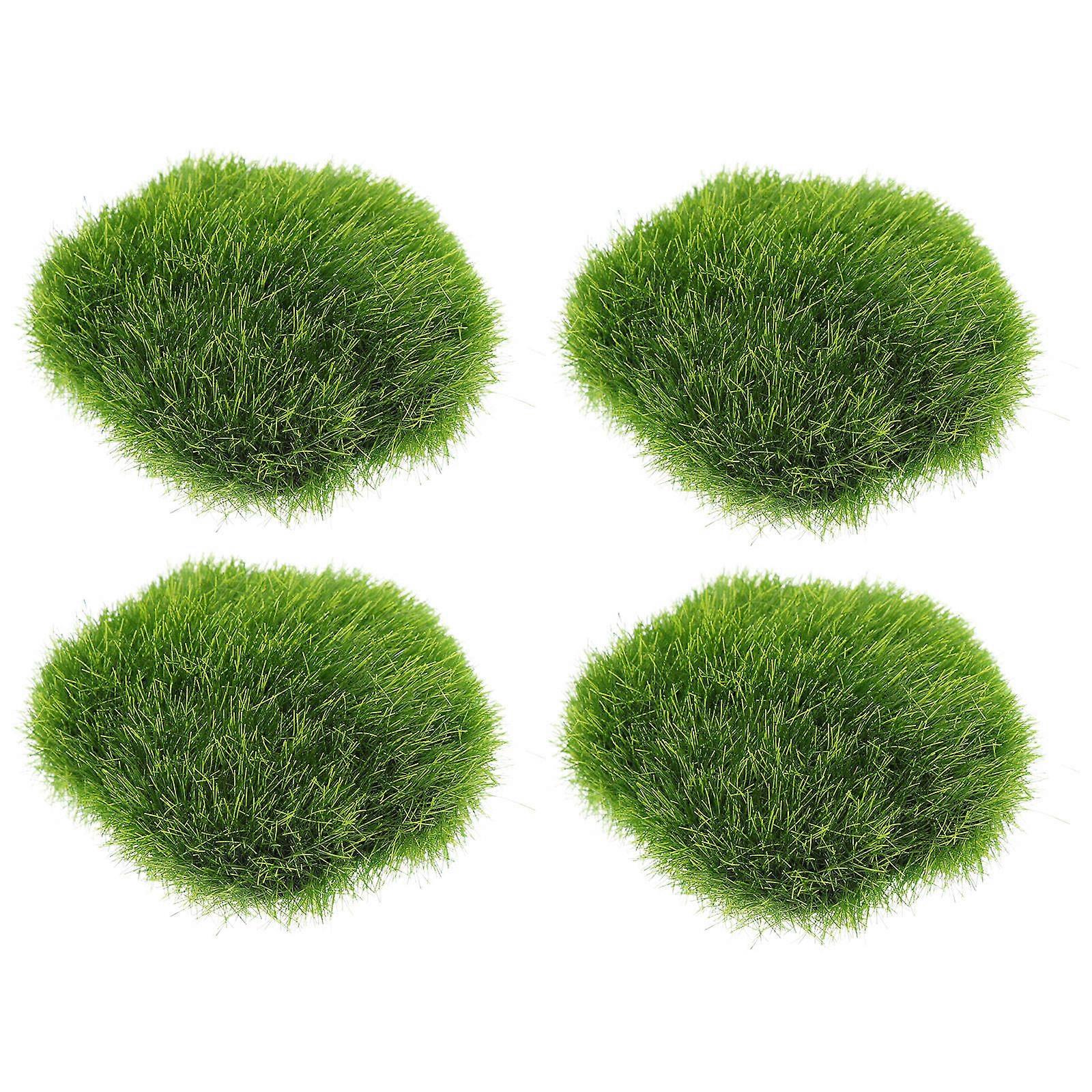 Artificial Green Moss Stones for Decor Lifelike Design for Long Term Use 4 Pieces