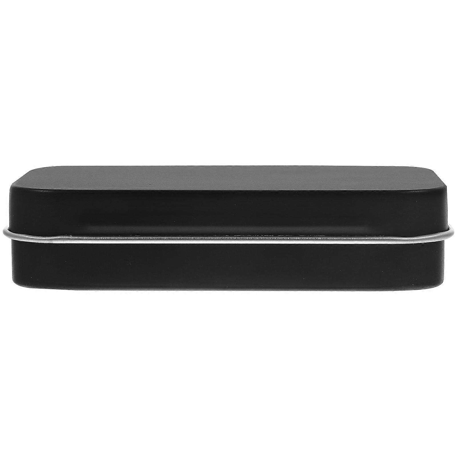 Black Iron Cookie Tin with Lid for Home Use Durable Lightweight Rectangular Candy Box 3.5 x 2.5 x 1.5 inches