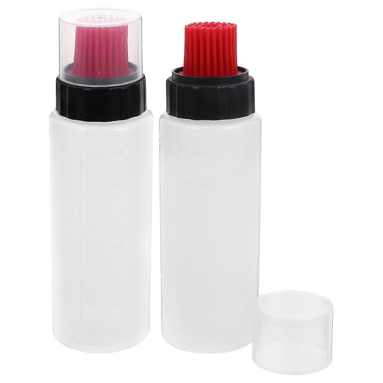 Oil Bottles For Kitchen Oil Dispenser With Brush For Sauce Dispensing In Transparent Design 2Pcs