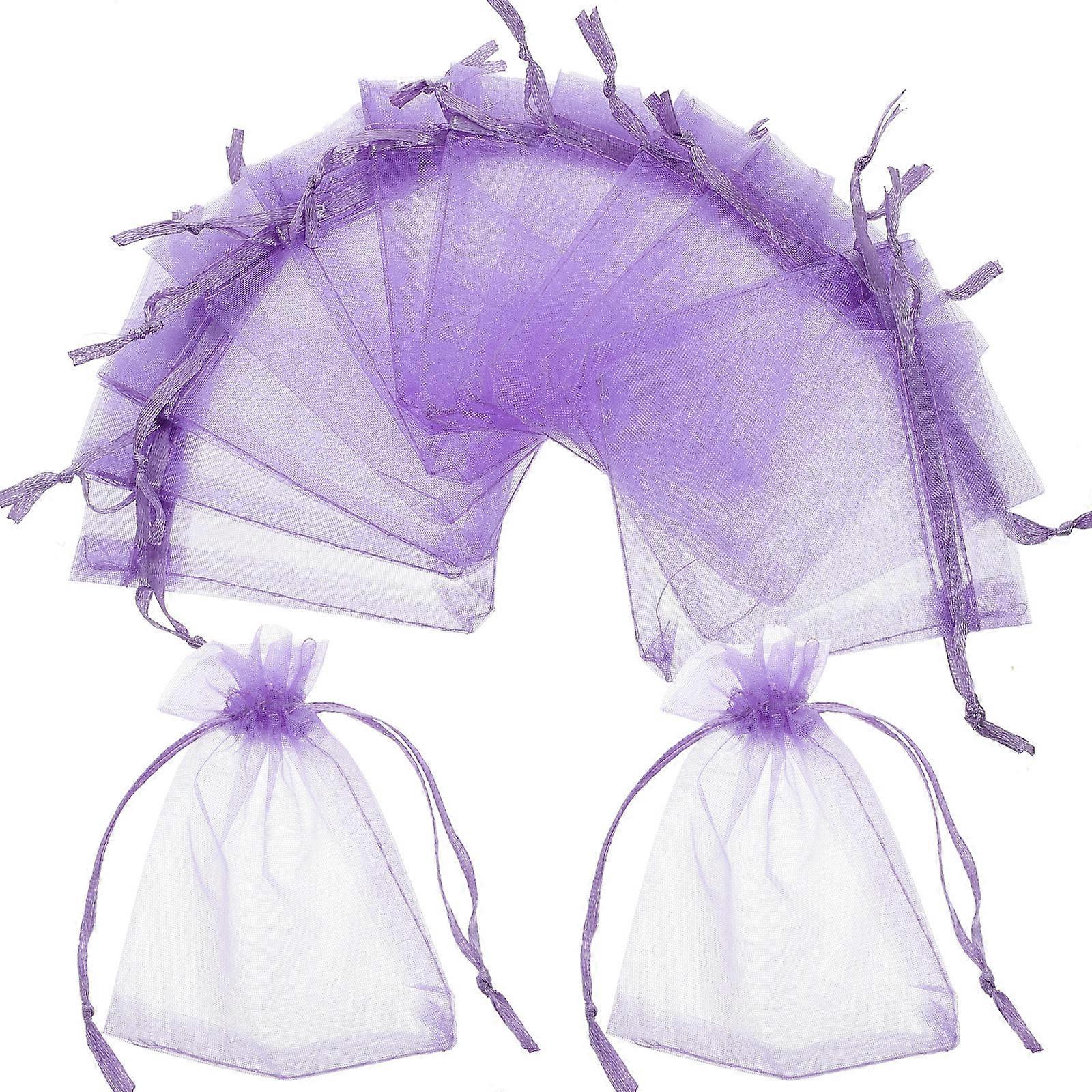 50pcs Organza Drawstring Bags for Jewelry, Candy Wrapping, Portable Storage Pouches for Parties, Festivals