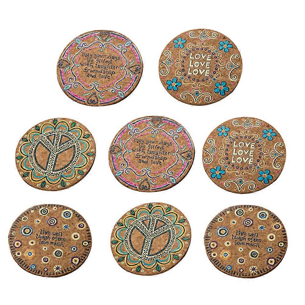 Cup Coasters for Table Heat Resistant Mats Cork Tabletop Protection Home Cafe 10x10x0.4cm 12Pcs
