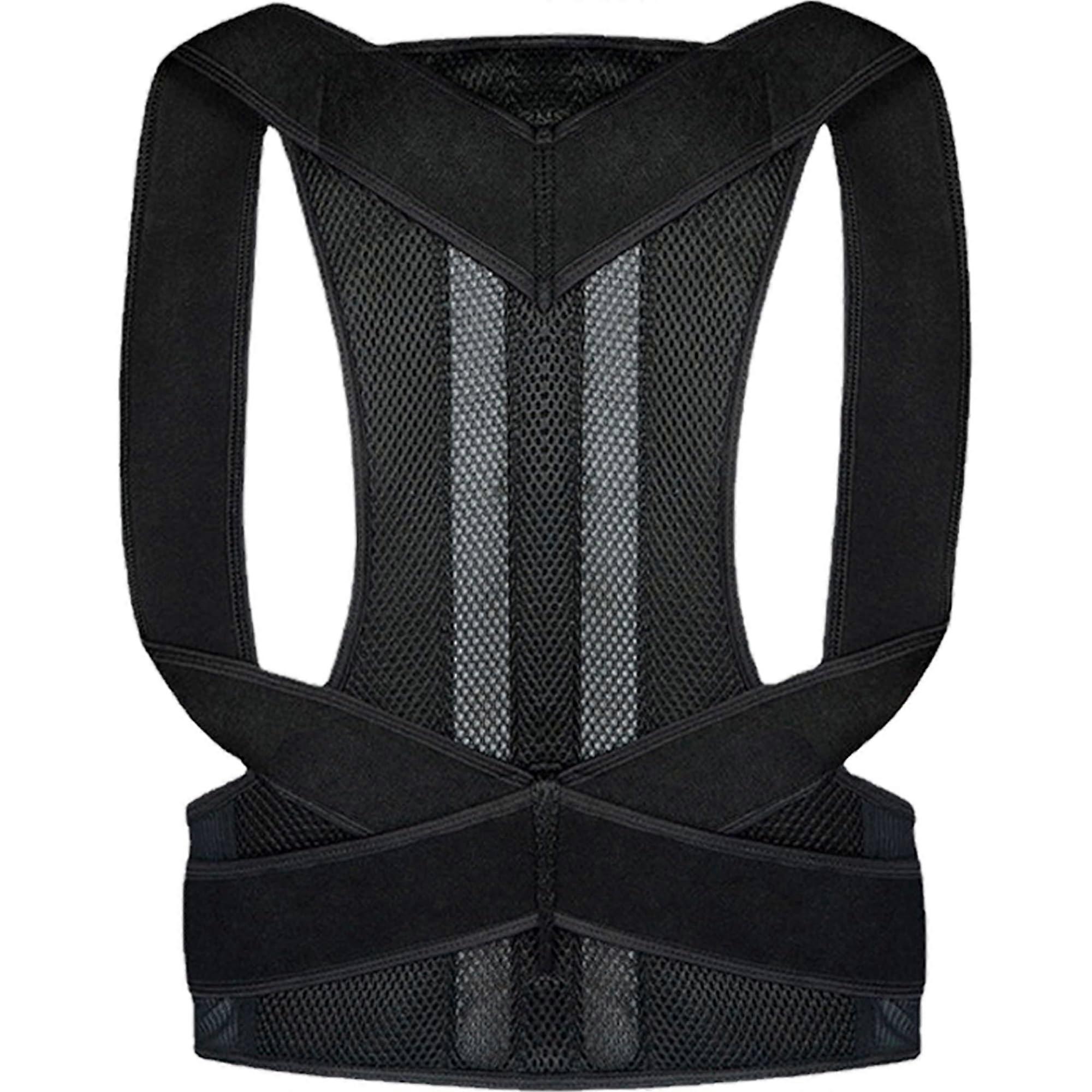 Posture Corrector Adjustable Back Support Humpback Correction Belt (Color: B 5XL Black)