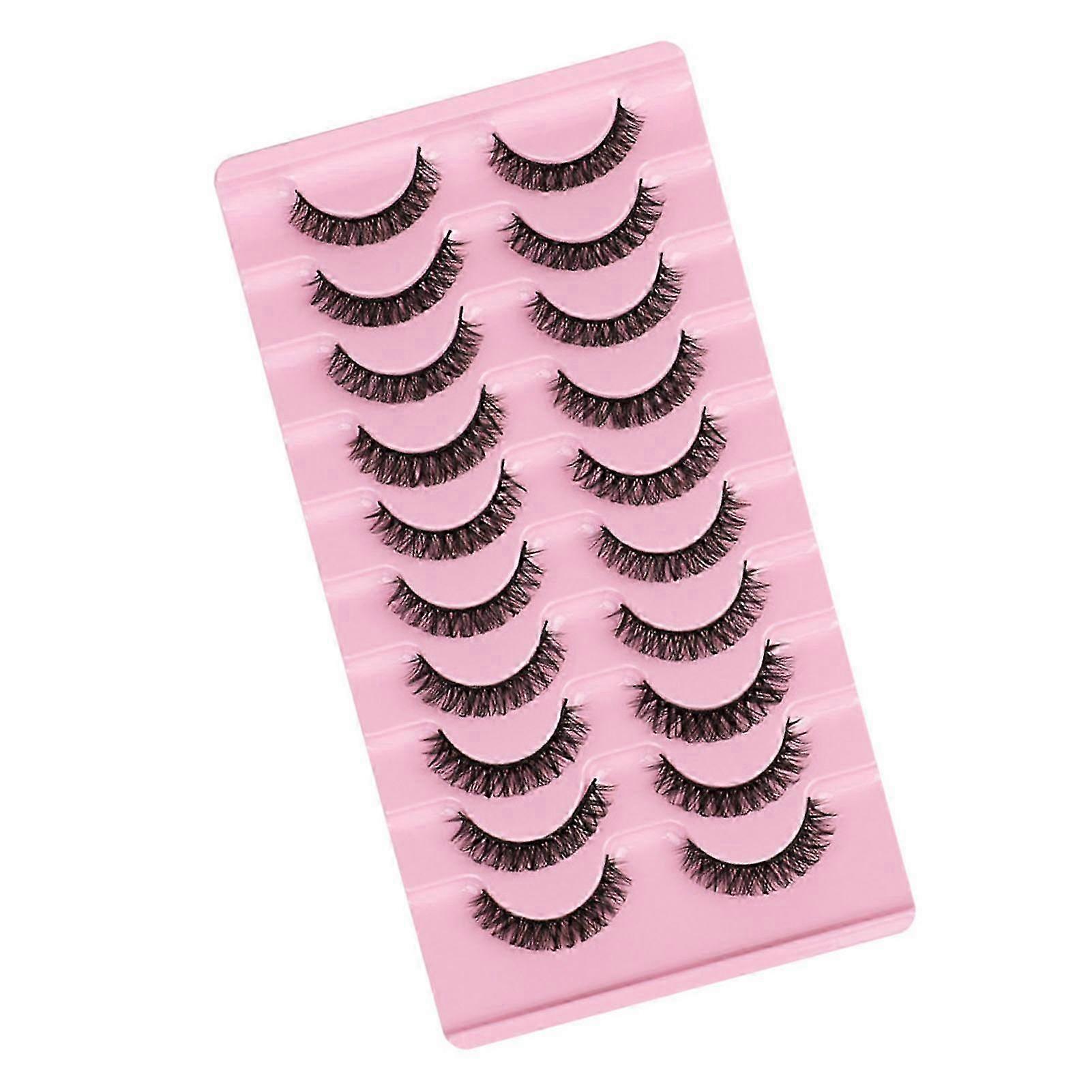 2025 10 Pairs Reusable Self Adhesive Eyelashes No Glue or Eyeliner Needed Natural Thick False Lashes Extension