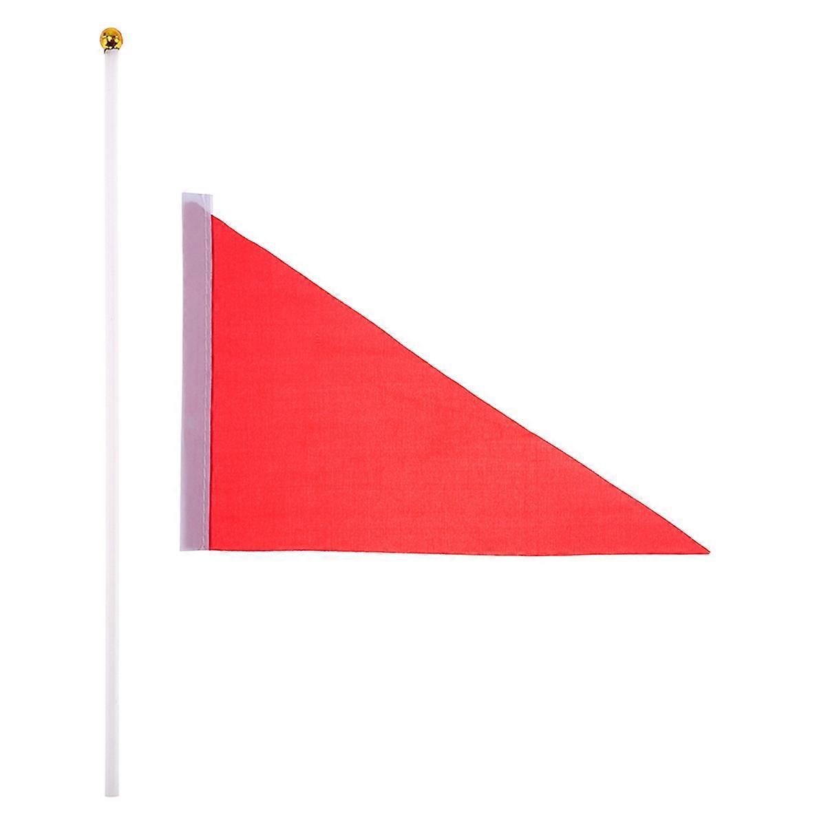 Pure Color Flag Hand Waving Flag for Sports Meeting 50Pcs Red Triangular Banner