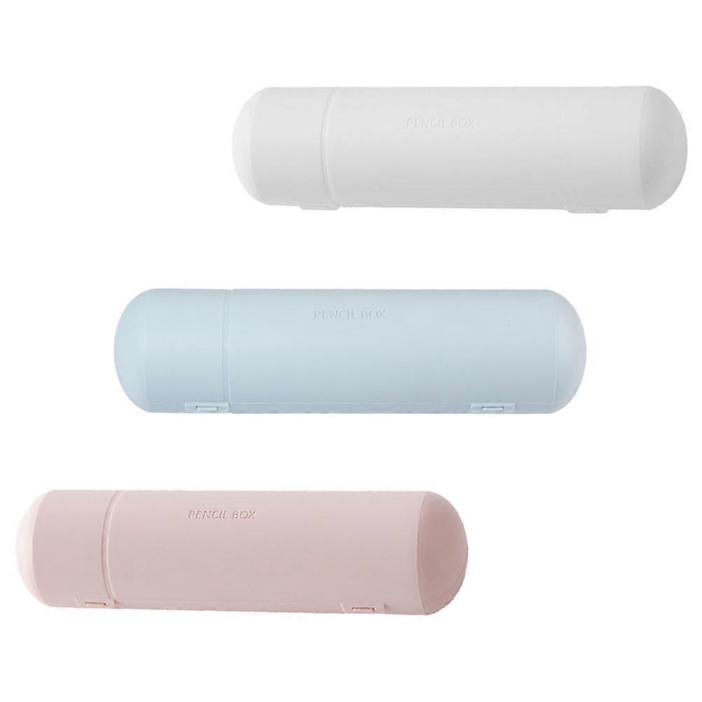 3pcs Lightweight Pencil Cases for Storage with Lid in Assorted Color and Plastic Material