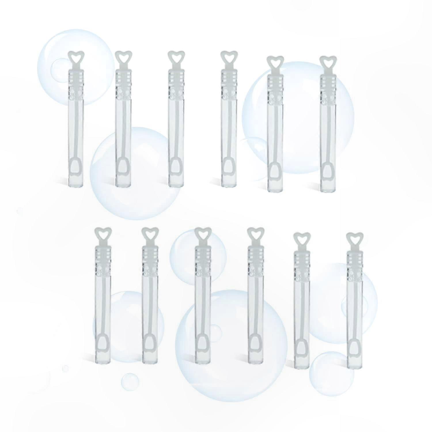 12 Mini Heart-Shaped Bubble Tubes with Wands, 4ml Each, Ideal for Events and Kids Entertainment