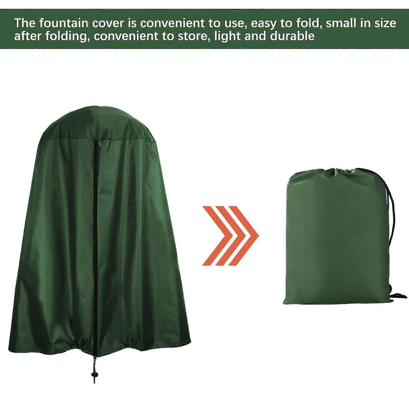 Garden Fountain Statue Protective Cover Silver Coated Oxford Cloth Waterproof Windproof Fountain Protector