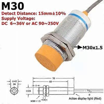 Inductive Proximity Sensor Switch Detect Metal Sensor Switches AC DC NPN PNP NO NC 1-15mm Detection Distance Automation Sensing