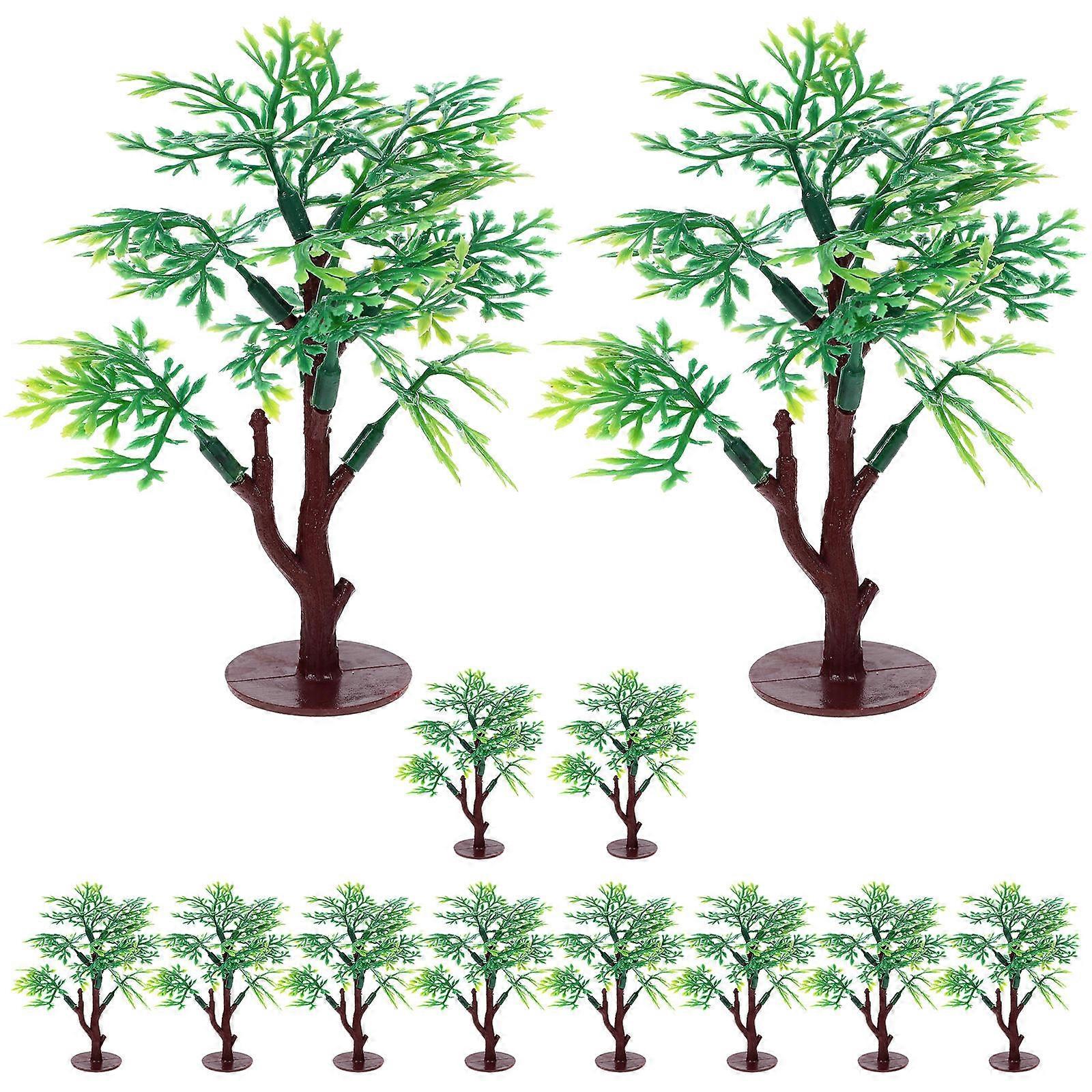 12pcs Miniature Model Trees for Sand Table DIY Lifelike Simulation Mini Plants Decor for Dollhouse Lightweight Plastic Scenery for Architectural and