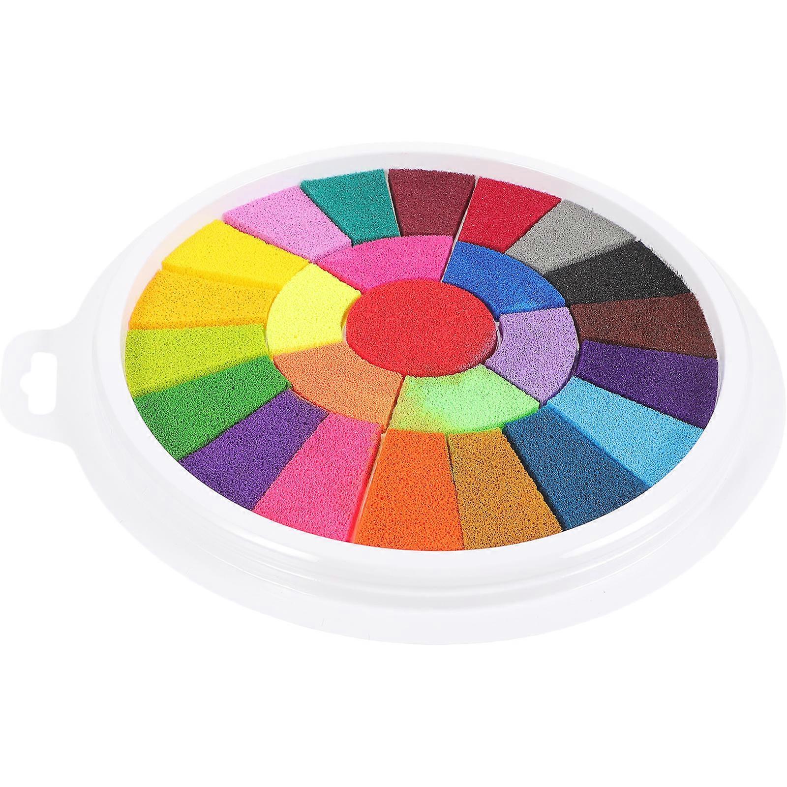 Bright Color Finger Ink Pad For DIY Crafts And Imagination Development 25.5x23.6cm Washable Inkpad 1 Box