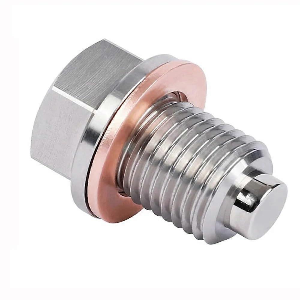 M14 x 1.5 Magnetic Oil Drain Plug Stainless Steel with Copper Gasket for M12 M16 M18 M20 Oil Pan Drain Nut M16X1.5
