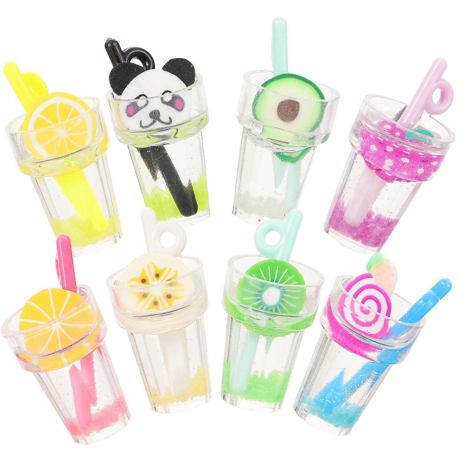 Cute Juice Cup Shaped Charms for Bracelet DIY Jewelry Making in Assorted Color Plastic and Resin 12