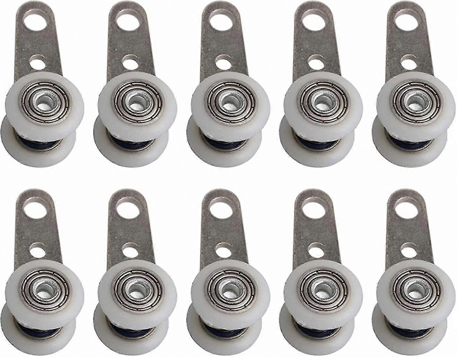 10 Pack Replacement Rollers for Bay Windows and Sliding Doors, Durable Metal Plastic Combo, Smooth Rolling, 4.5x1.9 Size