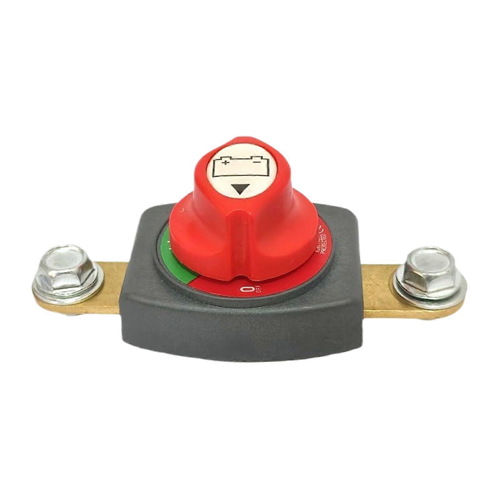 DC Circuit Breaker, Marine Battery Fuse, Solar System Protector, Brass Terminals, 15–17mm, 4.95', Gray Red