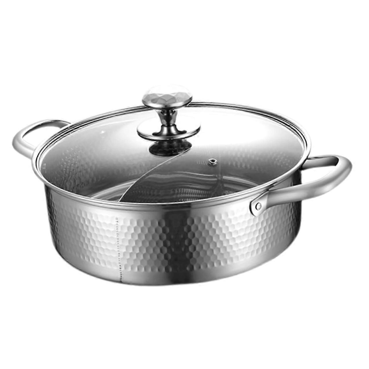 Household pot with double handles, hammered pattern, reinforced hot pot for induction cooktops, large capacity, nonstick coating for kitchen.