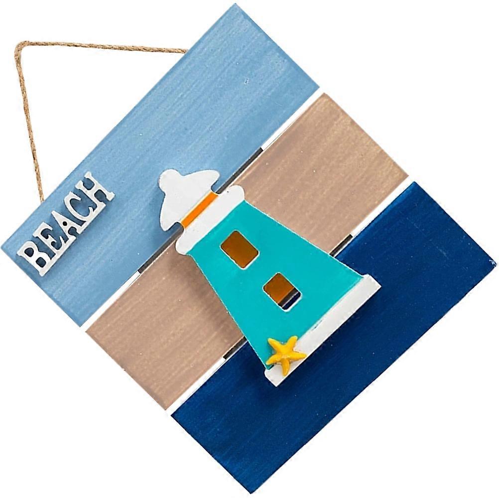 Mediterranean Style Hanging Sign for Wall Decor Assorted Color Density Board with Hemp Rope 12.5 x 1.2 x 30.5 Inches