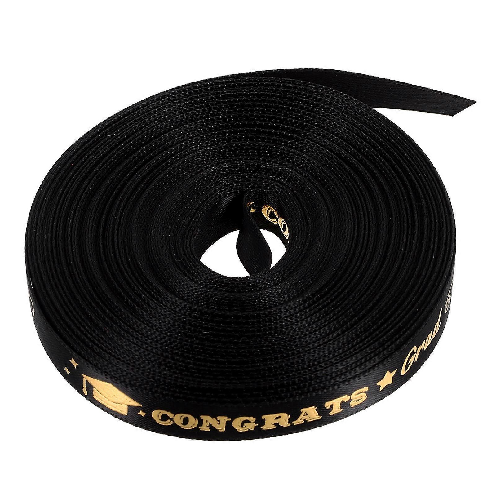 Ribbon For Graduation Season Celebrations In Black Color Crafted From Polyester Suitable For Various Occasions 1 Roll