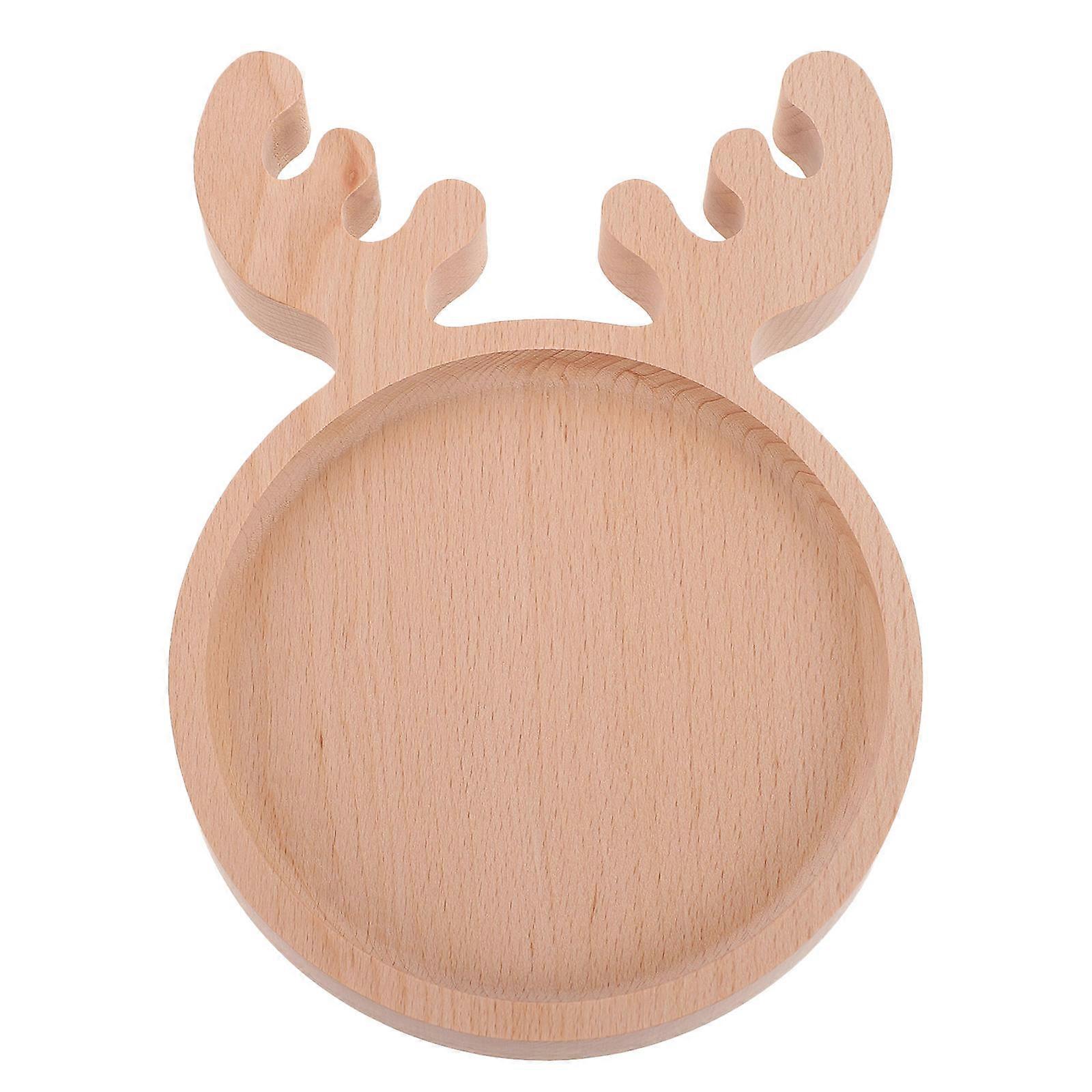 Unique Deer Head Shape Seasoning Saucer Designed For Christmas Dinner In Beige Color With Natural Material1Set