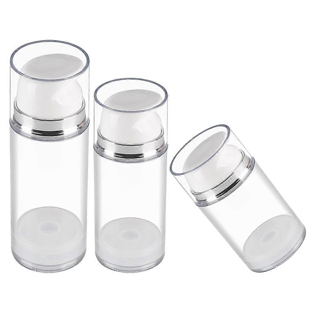 Portable Pump Bottles 3Pcs Airless Design Dispenser For Travel And Daily Use Transparent AS PP Construction