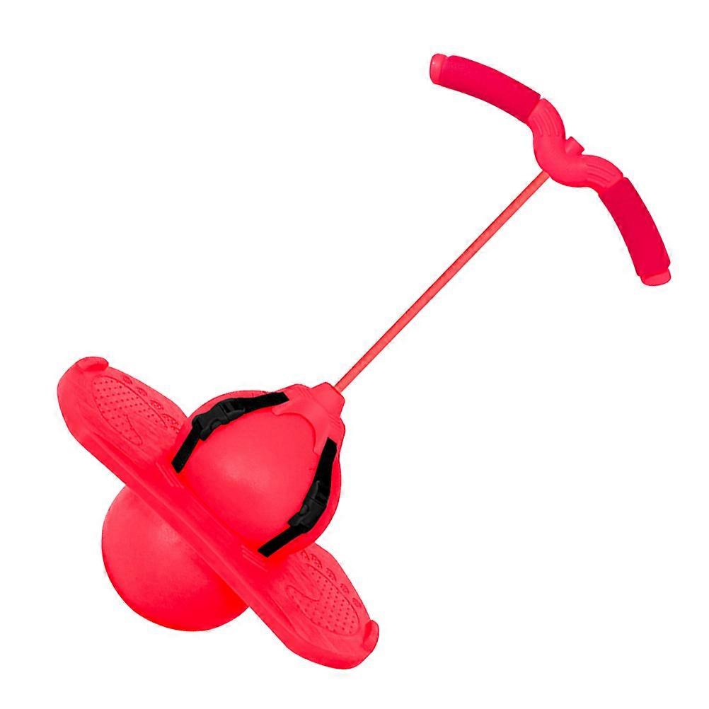 Red Plastic Balance Ball with Detachable Handles for Kids Playing Boosts Bone Growth Jumping Toy Set