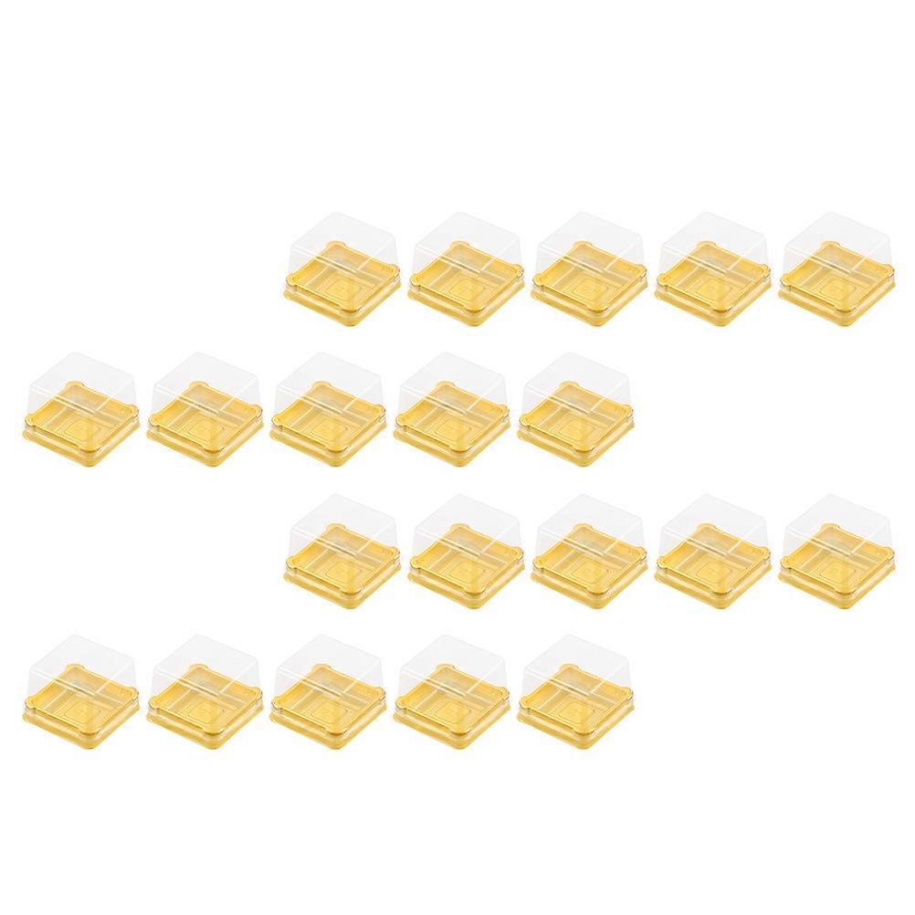 Mini Dessert Containers With Lids 150 Pcs Golden Color Designed For Bakery Use And Mid-Autumn Festival Storage Solutions