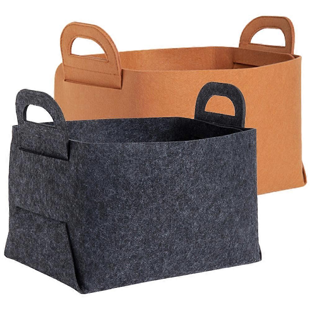 Desktop Storage Box Felt Organizer For Daily Life Modern Design 2Pcs