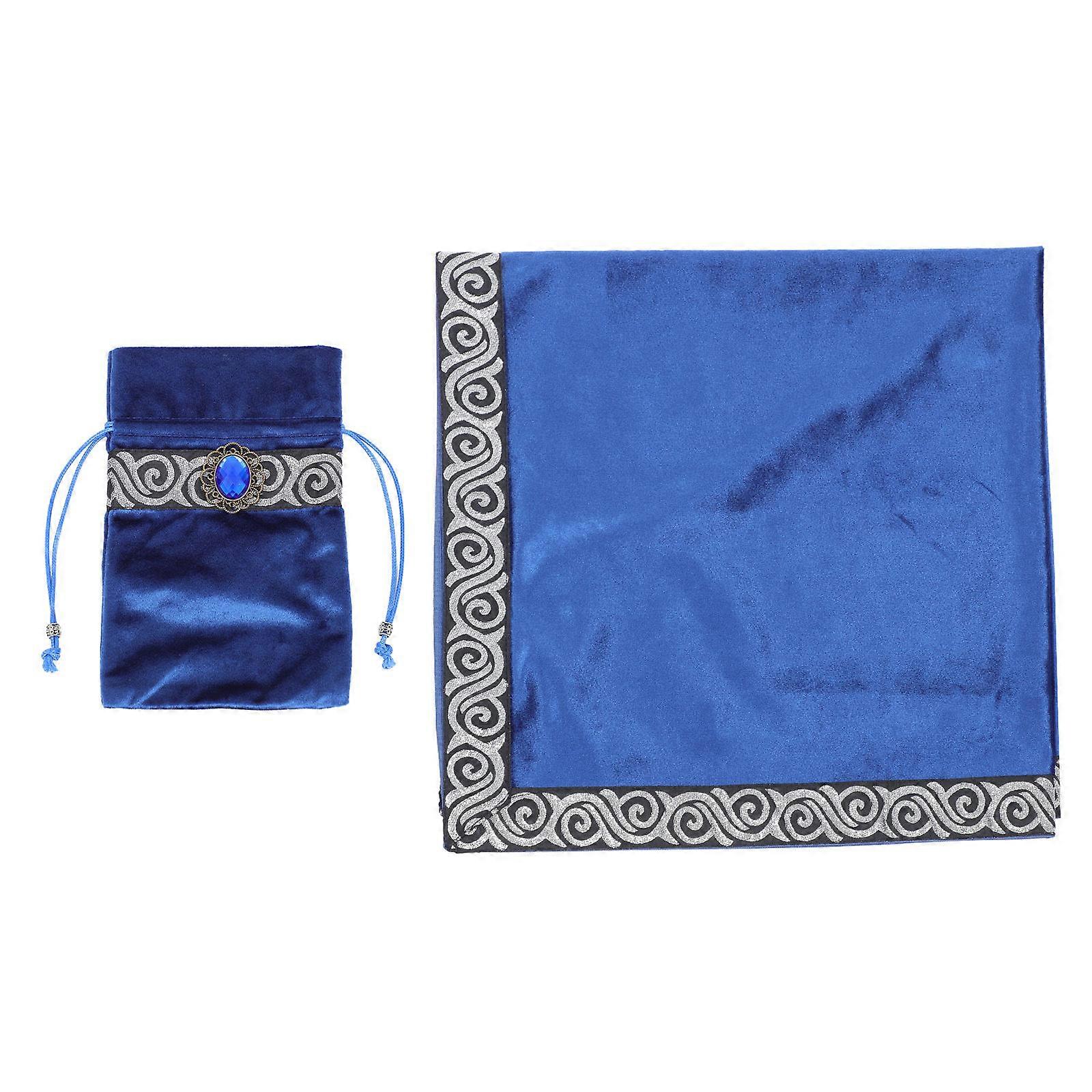 Divination Velvet Tablecloth 1Set For Tarot Fortune Telling And Readings In Blue Color